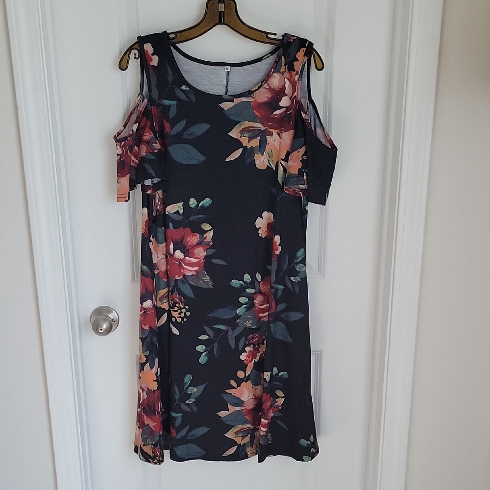 Floral Cold Shoulder Dress